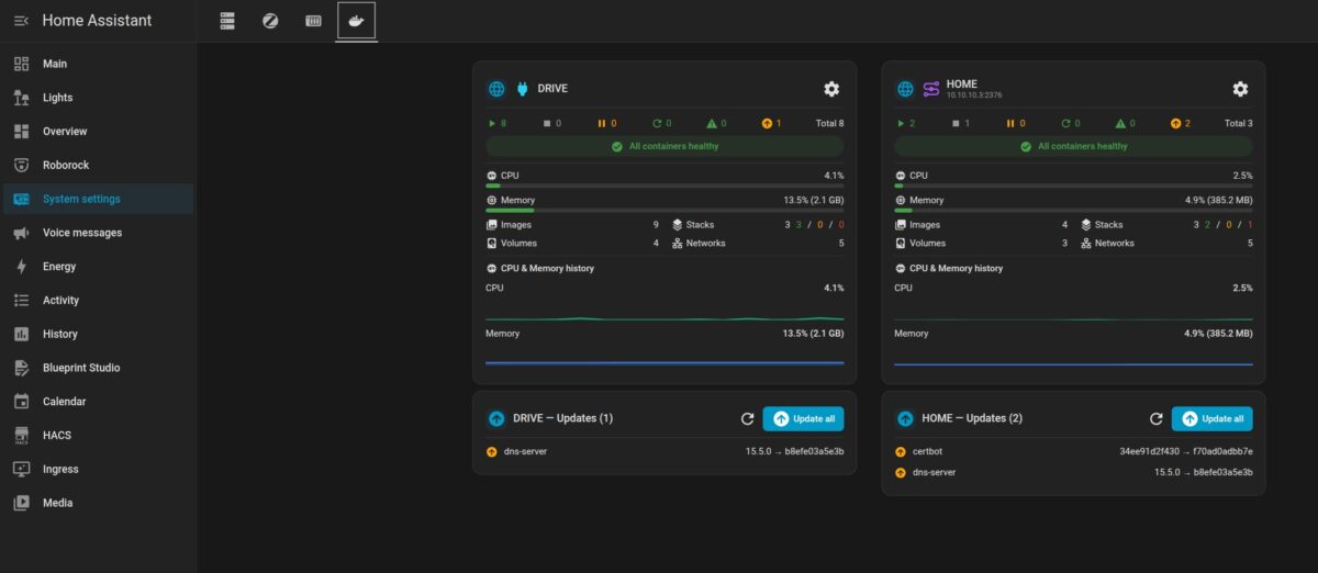 DockHand integration with Home Assistant